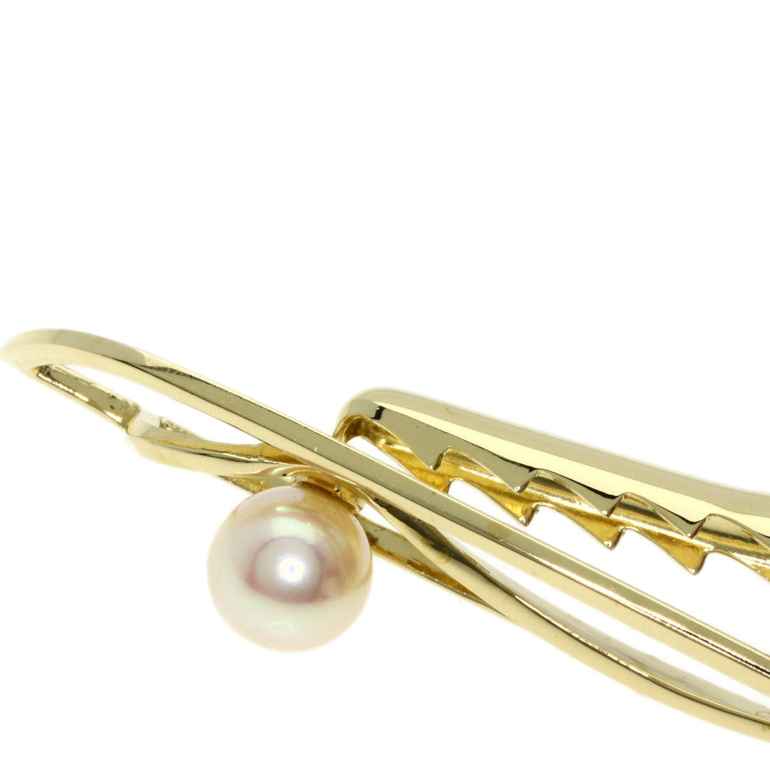 MIKIMOTO Tie pin K14YG gold Pearl mens Used Authentic