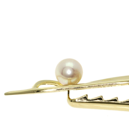 MIKIMOTO Tie pin K14YG gold Pearl mens Used Authentic