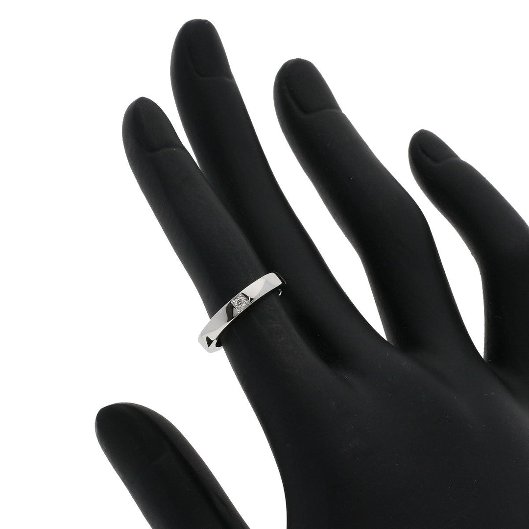 BVLGARI Ring PT950 Silver Corona Diamond Women Used Authentic