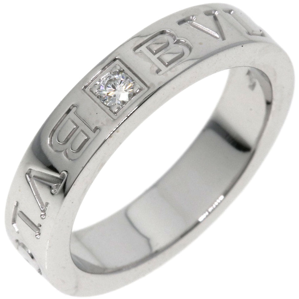 BVLGARI Ring K18WG Silver Double logo diamond