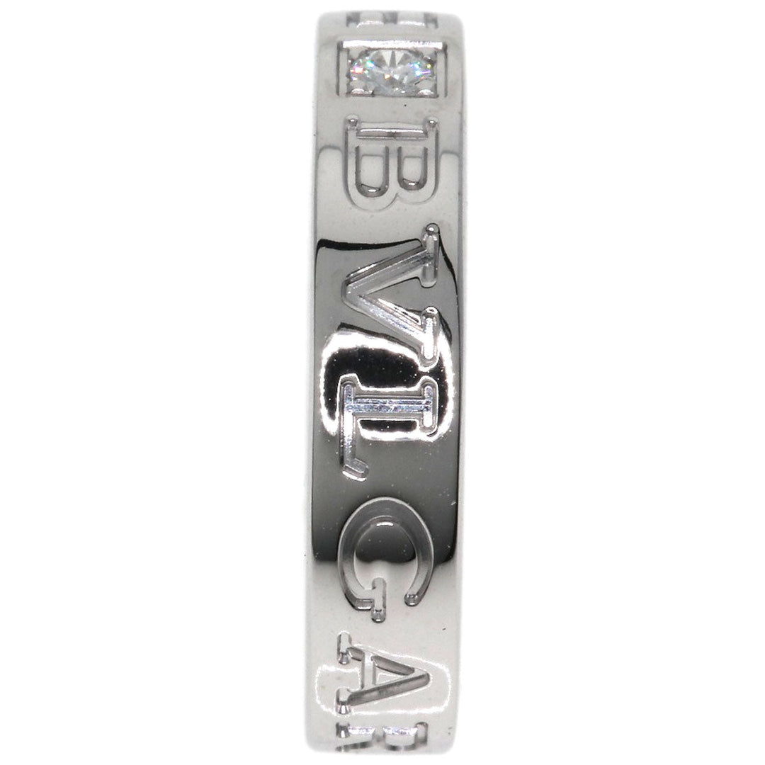BVLGARI Ring K18WG Silver Double logo diamond