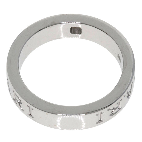 BVLGARI Ring K18WG Silver Double logo diamond