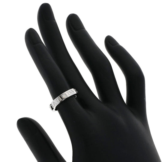 BVLGARI Ring K18WG Silver Double logo diamond