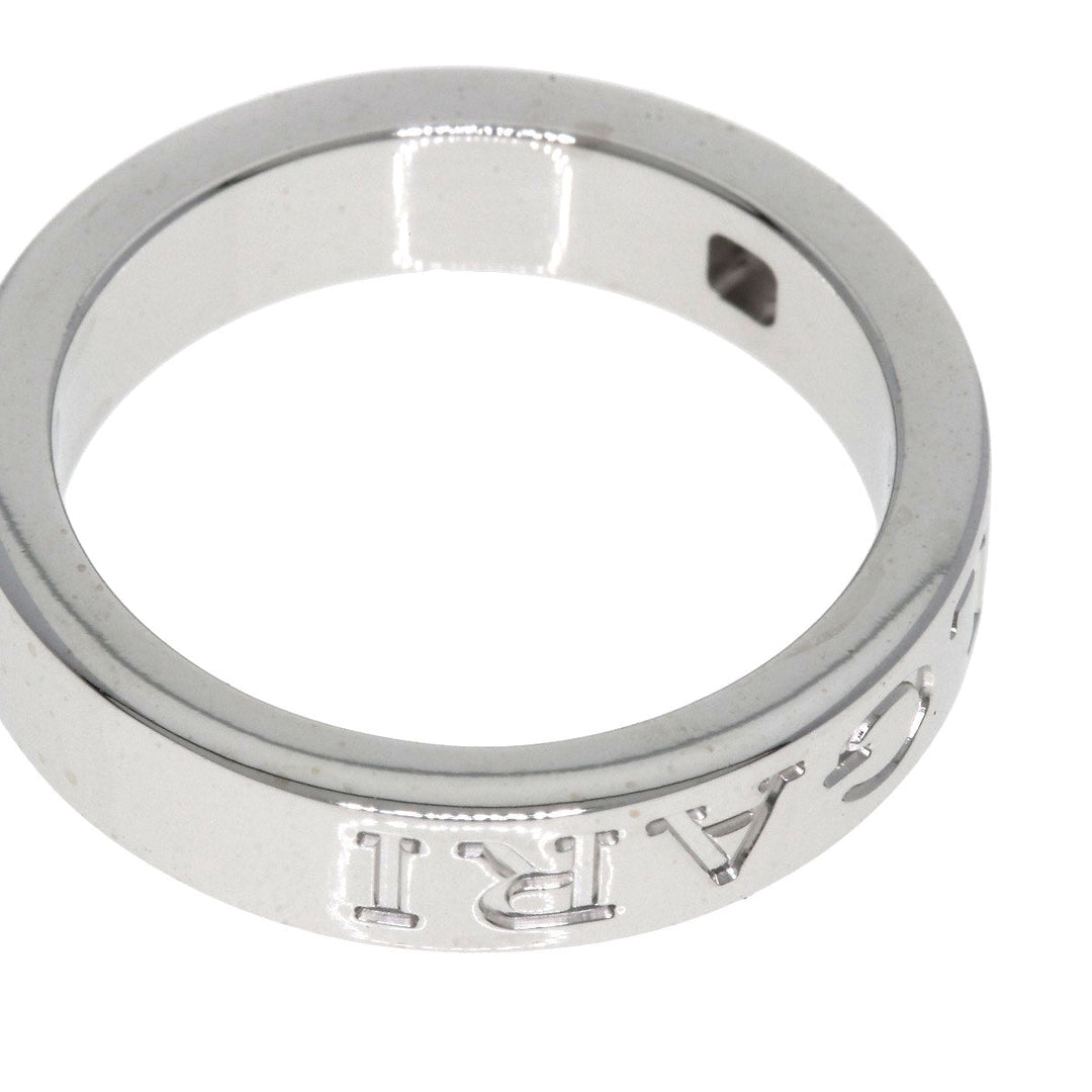 BVLGARI Ring K18WG Silver Double logo diamond
