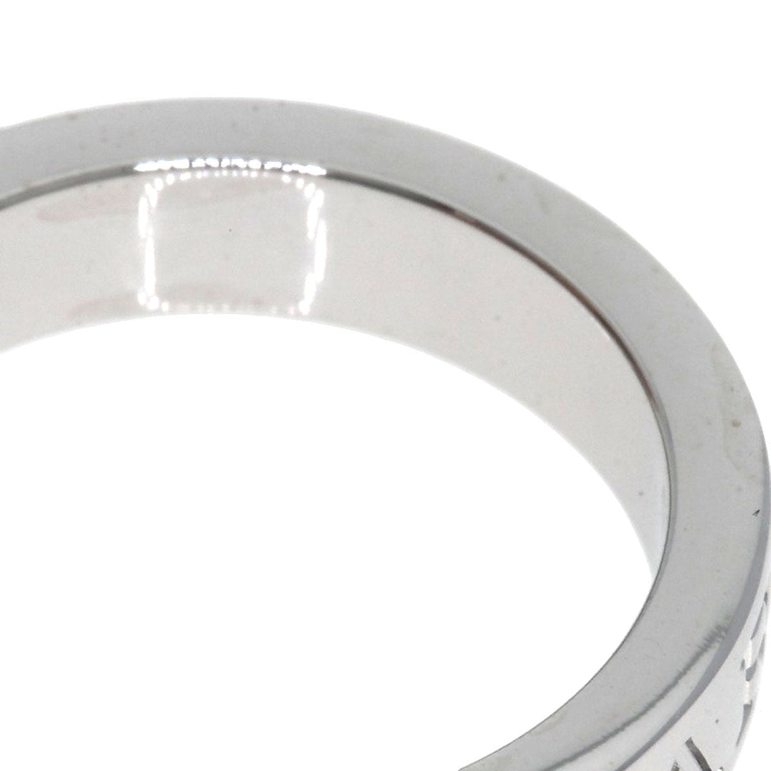 BVLGARI Ring K18WG Silver Double logo diamond