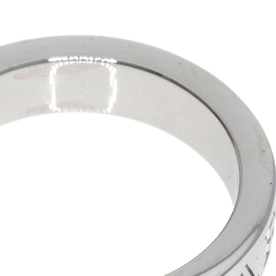 BVLGARI Ring K18WG Silver Double logo diamond