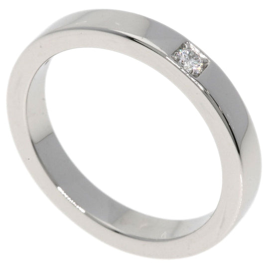 BVLGARI Ring PT950 Silver Corona 1P Diamond Women Used Authentic