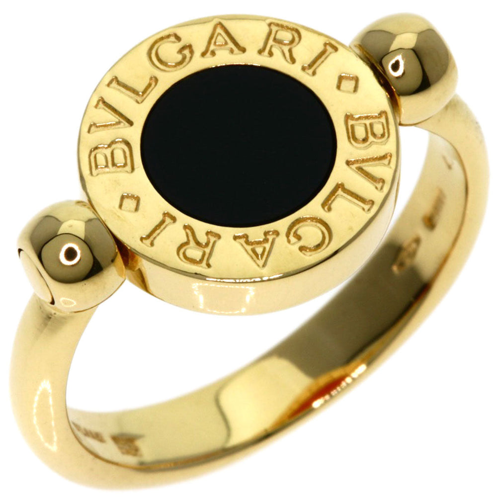 BVLGARI Ring 18K Yellow Gold gold BVLGARI BVLGARI Flip Onyx Coral Women Used Authentic