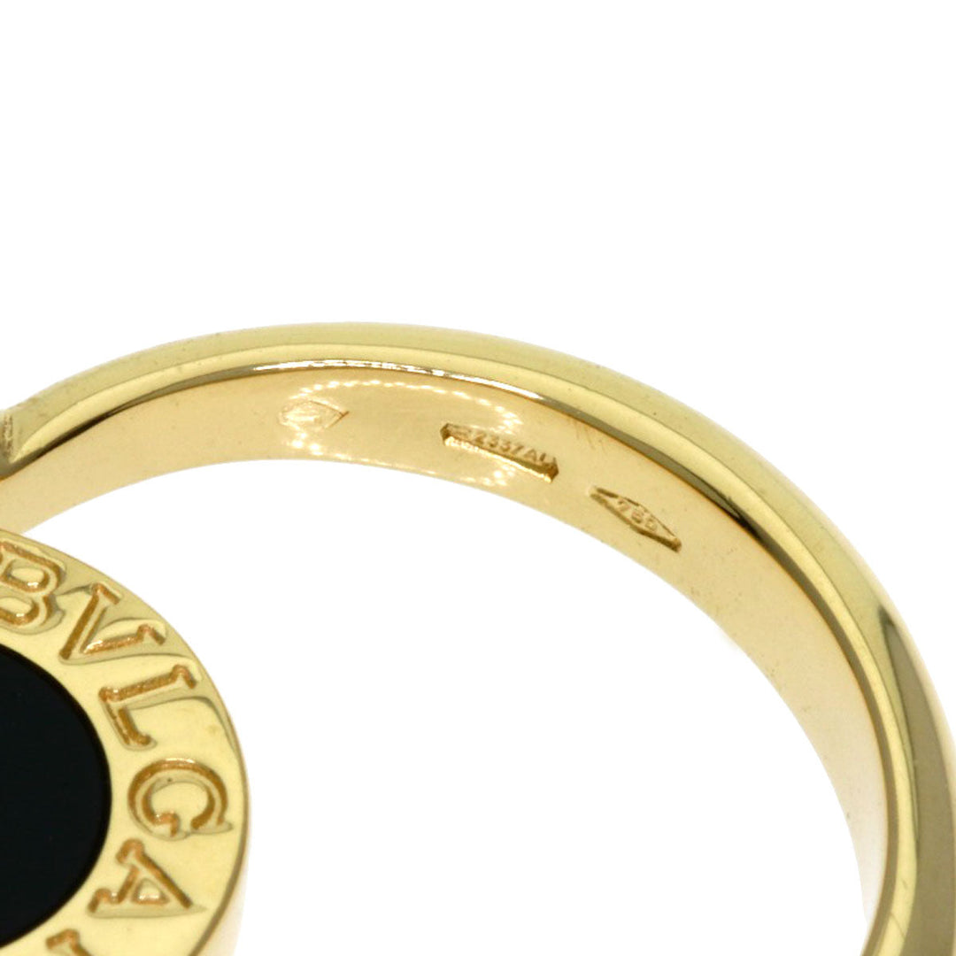 BVLGARI Ring 18K Yellow Gold gold BVLGARI BVLGARI Flip Onyx Coral Women Used Authentic