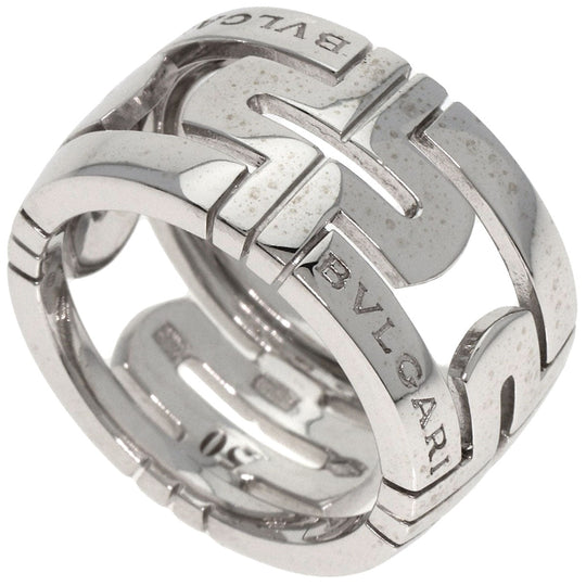 BVLGARI Ring K18WG Silver Parentesi Openwork #50 Women Used Authentic