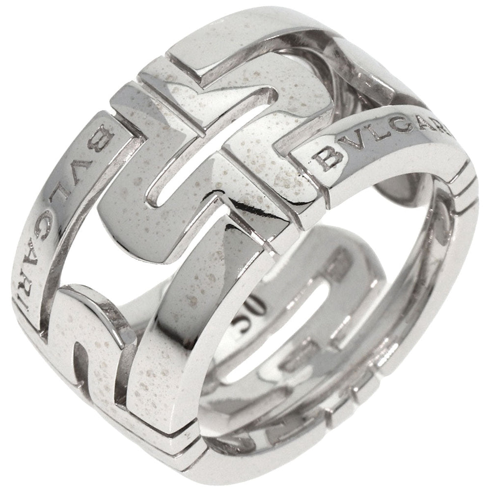 BVLGARI Ring K18WG Silver Parentesi Openwork #50 Women Used Authentic