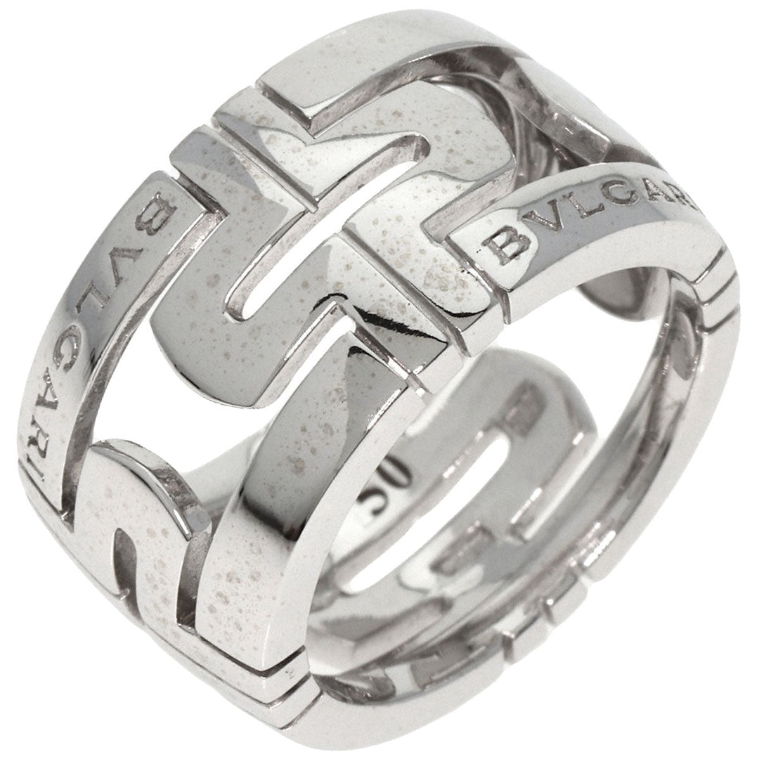 BVLGARI Ring K18WG Silver Parentesi Openwork #50 Women Used Authentic