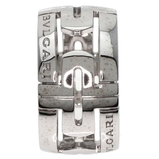 BVLGARI Ring K18WG Silver Parentesi Openwork #50 Women Used Authentic