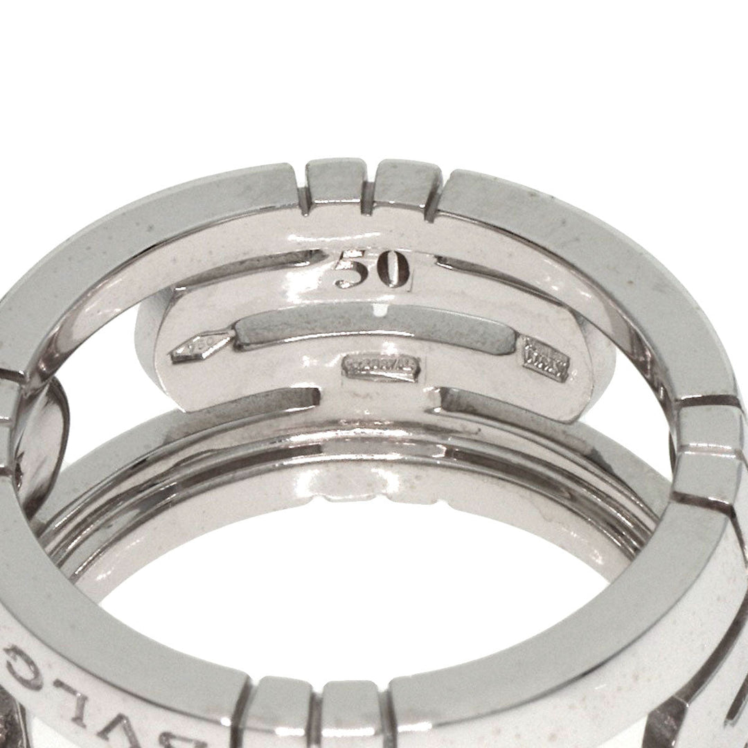 BVLGARI Ring K18WG Silver Parentesi Openwork #50 Women Used Authentic