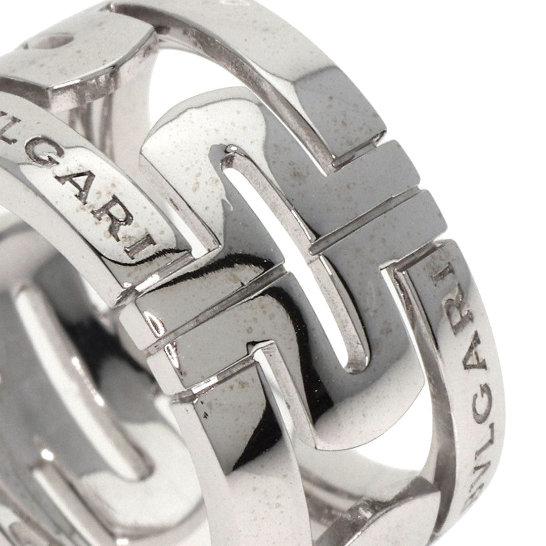 BVLGARI Ring K18WG Silver Parentesi Openwork #50 Women Used Authentic