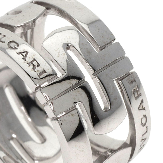 BVLGARI Ring K18WG Silver Parentesi Openwork #50 Women Used Authentic