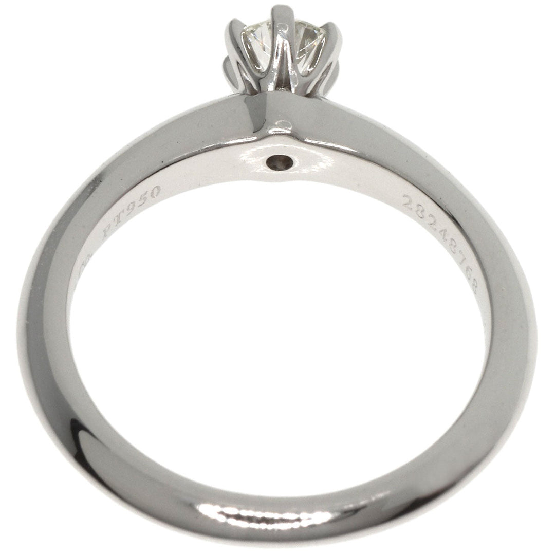 TIFFANY&Co. Ring PT950 Silver Solitaire diamond Women Used Authentic
