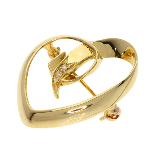 TIFFANY&Co. Brooch 18K Yellow Gold gold Heart Paloma Picasso 3P Diamond Women Used Authentic