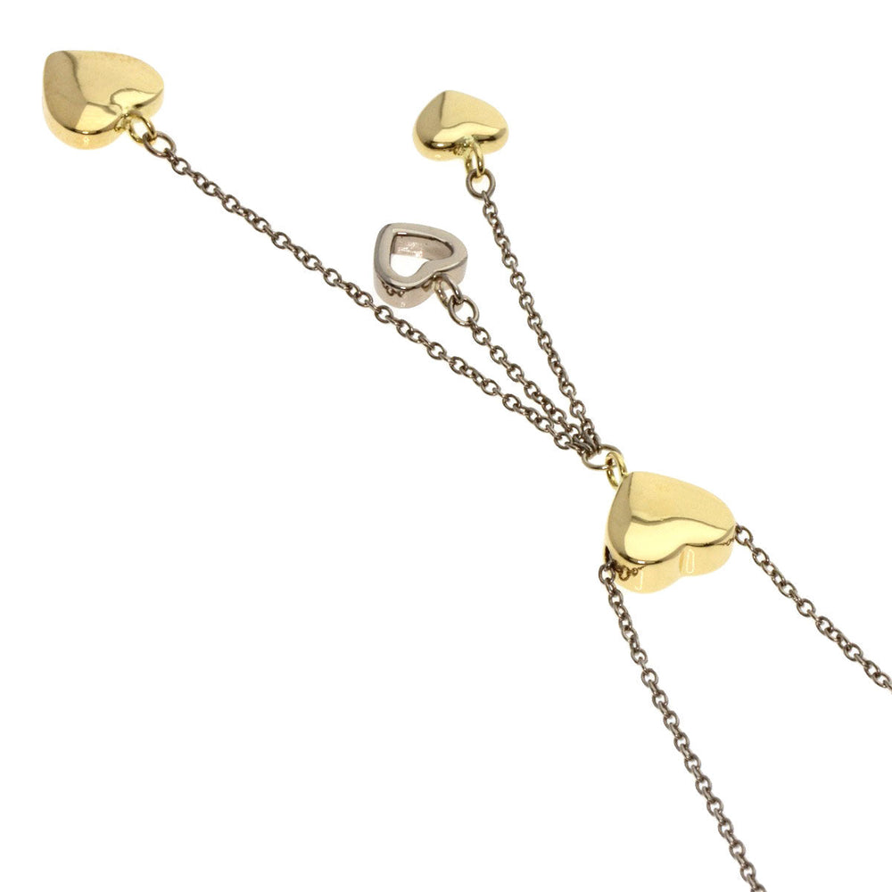 TIFFANY&Co. Necklace K18WG , K18YG Silver Heart Drop Charm Women Used Authentic