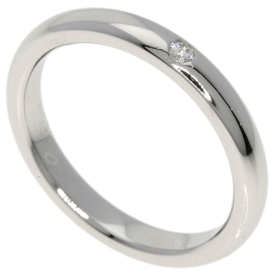 TIFFANY&Co. Ring PT950 Silver Stacking 1P Diamond Women Used Authentic