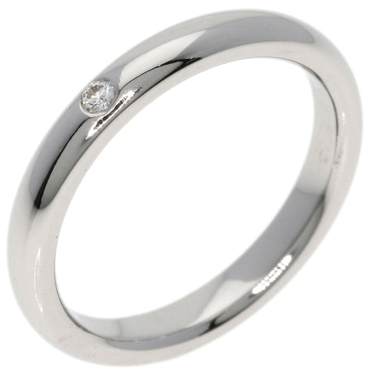 TIFFANY&Co. Ring PT950 Silver Stacking 1P Diamond Women Used Authentic