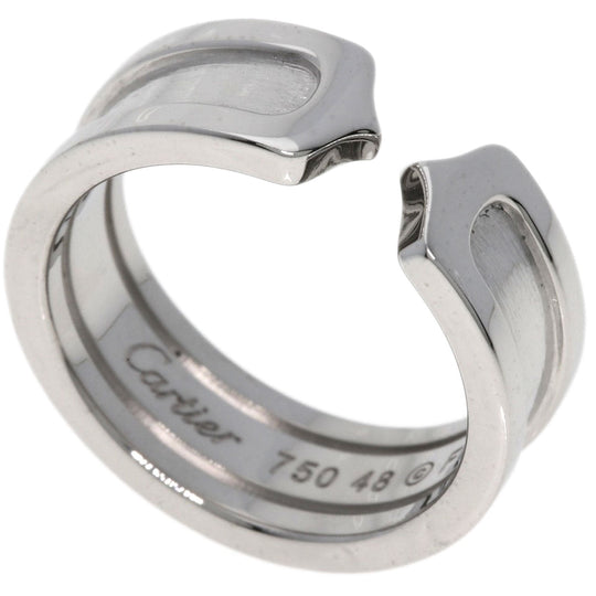 CARTIER Ring K18WG Silver C2 ring # 48 Women Used Authentic