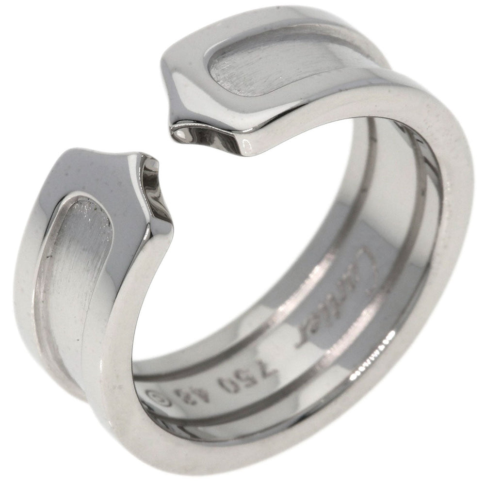 CARTIER Ring K18WG Silver C2 ring # 48 Women Used Authentic