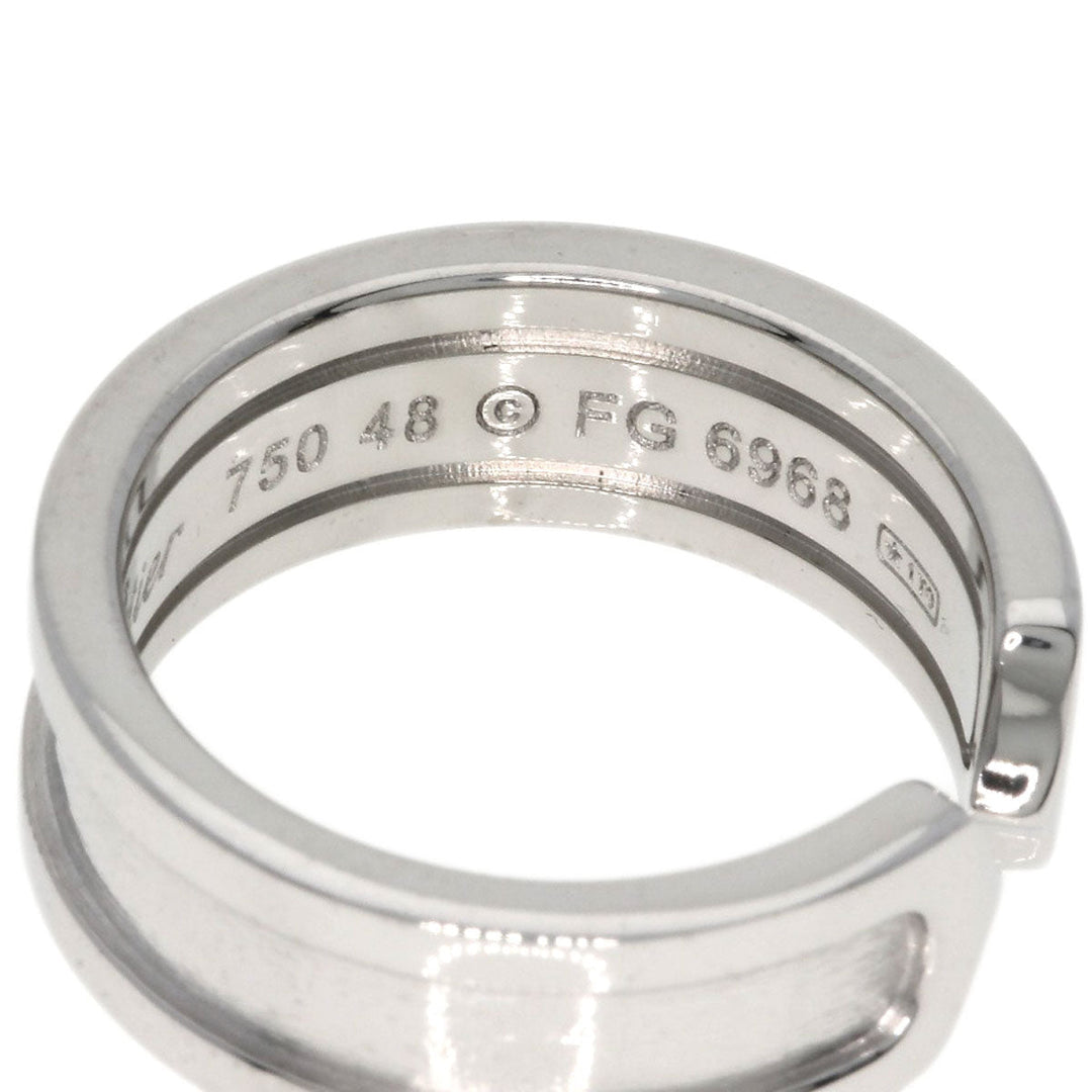 CARTIER Ring K18WG Silver C2 ring # 48 Women Used Authentic