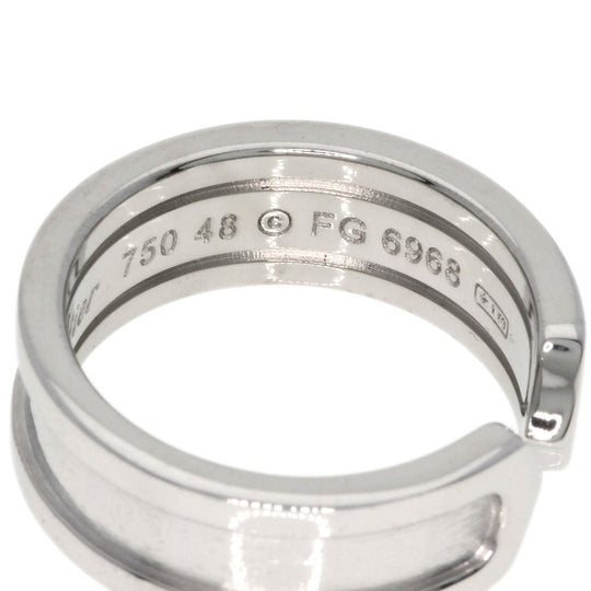 CARTIER Ring K18WG Silver C2 ring # 48 Women Used Authentic