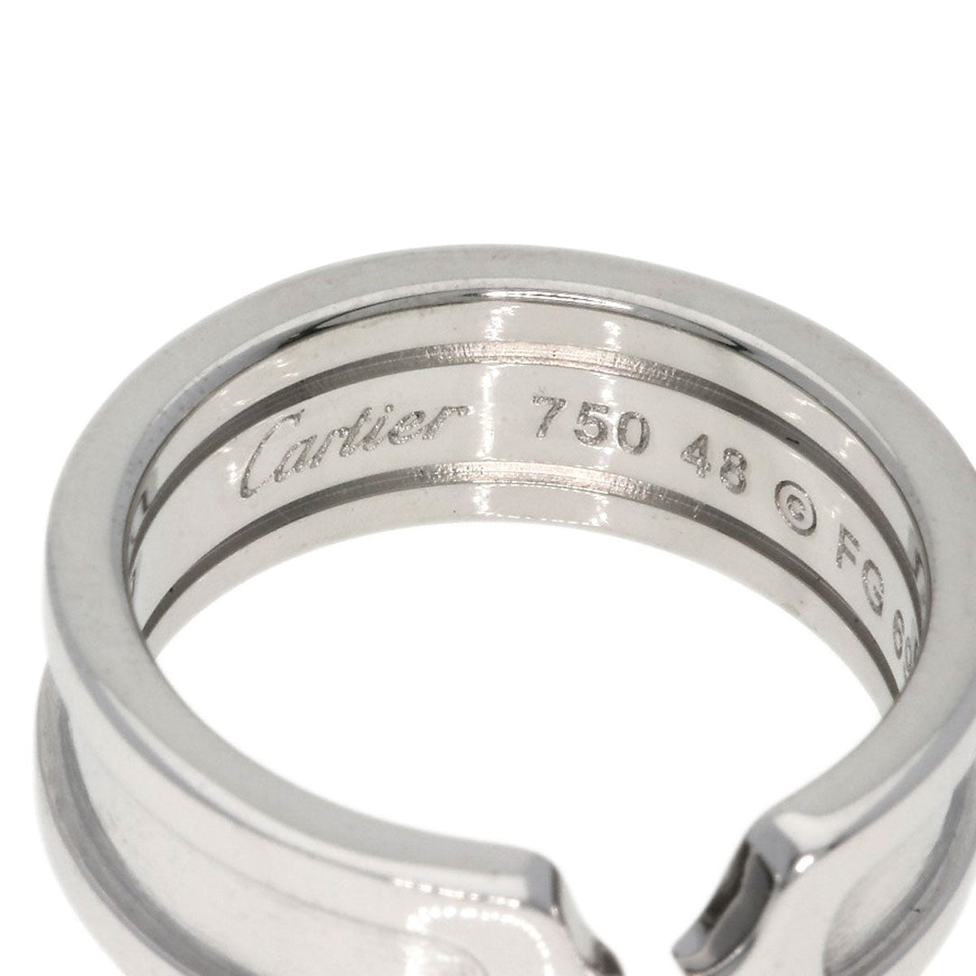 CARTIER Ring K18WG Silver C2 ring # 48 Women Used Authentic