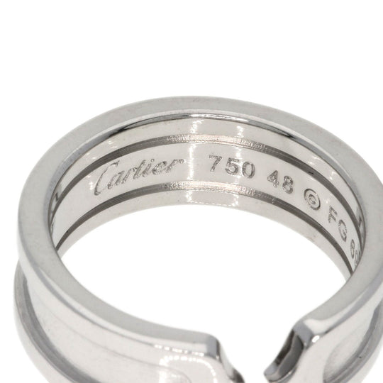 CARTIER Ring K18WG Silver C2 ring # 48 Women Used Authentic