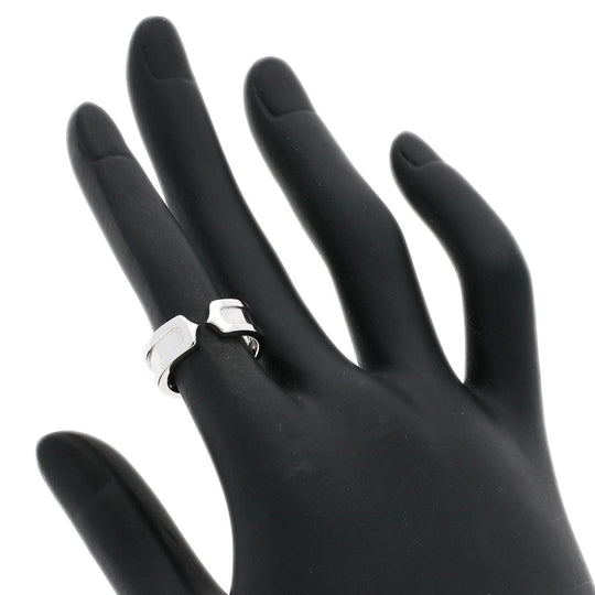 CARTIER Ring K18WG Silver C2 ring # 48 Women Used Authentic