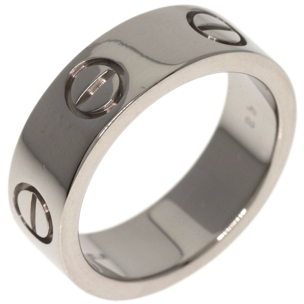 CARTIER Ring K18WG Silver Love Ring #48 Women Used Authentic