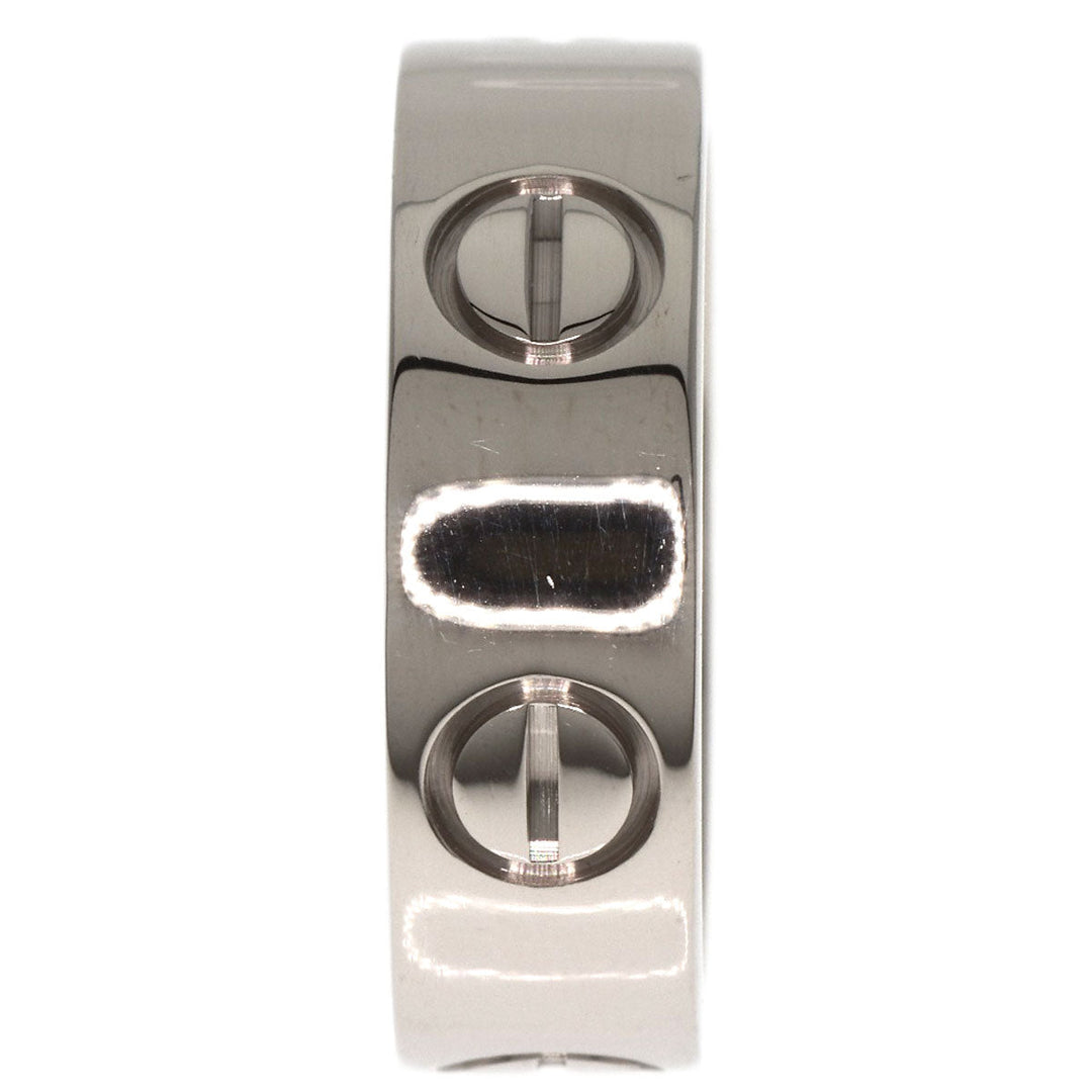 CARTIER Ring K18WG Silver Love Ring #48 Women Used Authentic