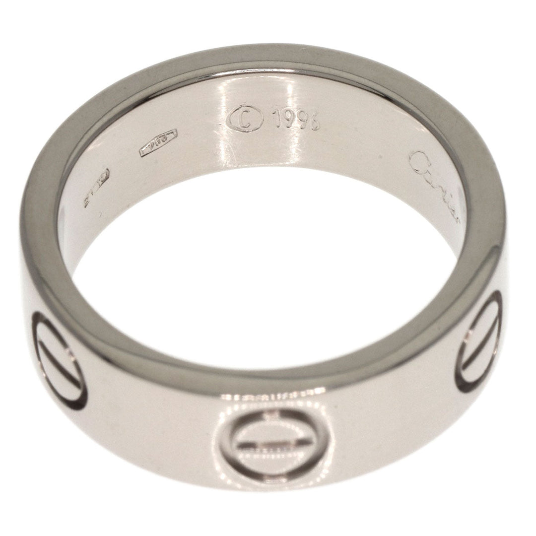 CARTIER Ring K18WG Silver Love Ring #48 Women Used Authentic