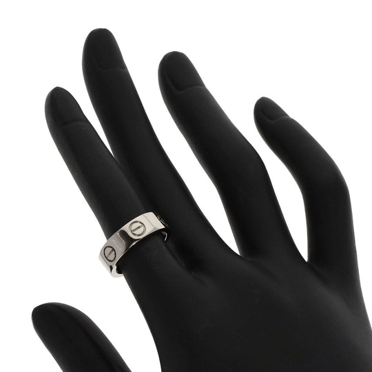 CARTIER Ring K18WG Silver Love Ring #48 Women Used Authentic