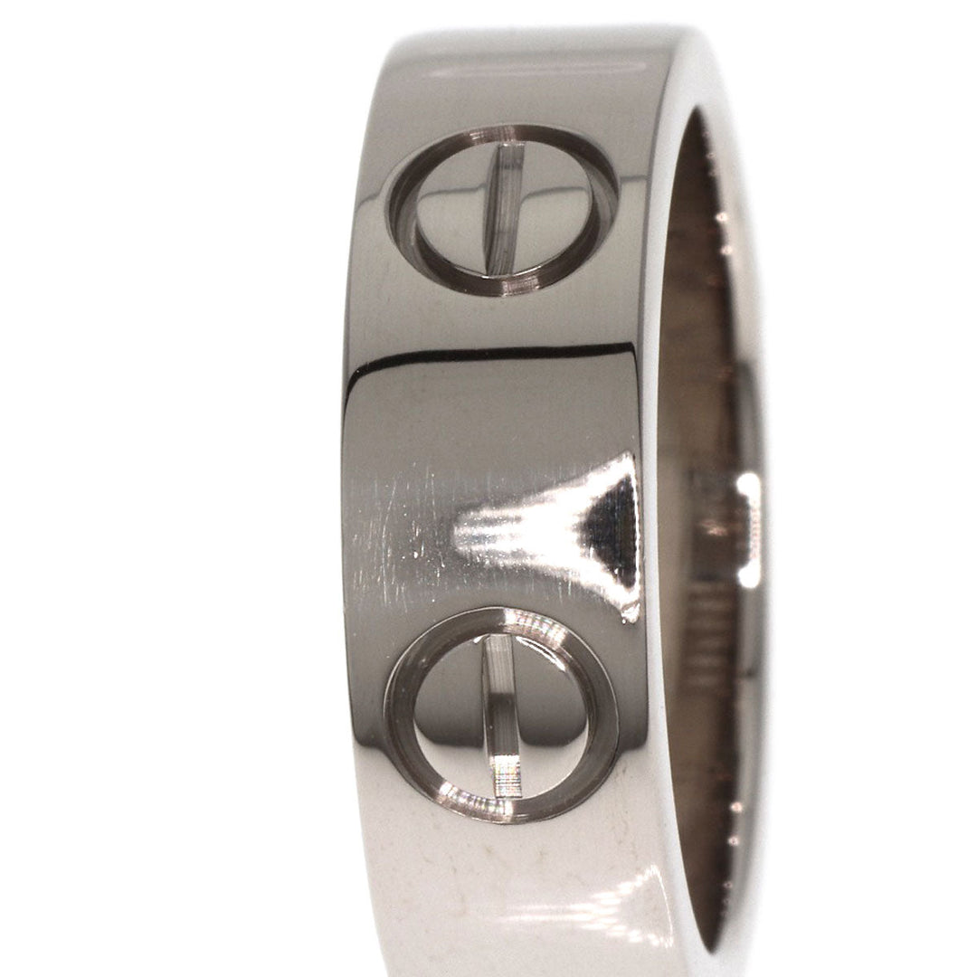 CARTIER Ring K18WG Silver Love Ring #48 Women Used Authentic