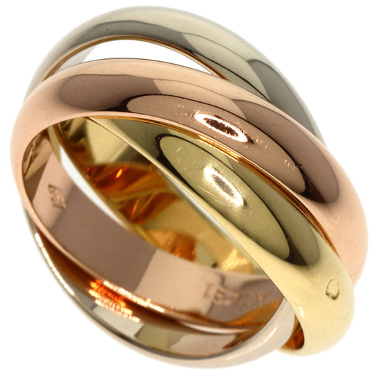 CARTIER Ring K18YG , K18WG , K18PG gold Trinity #49 Women Used Authentic