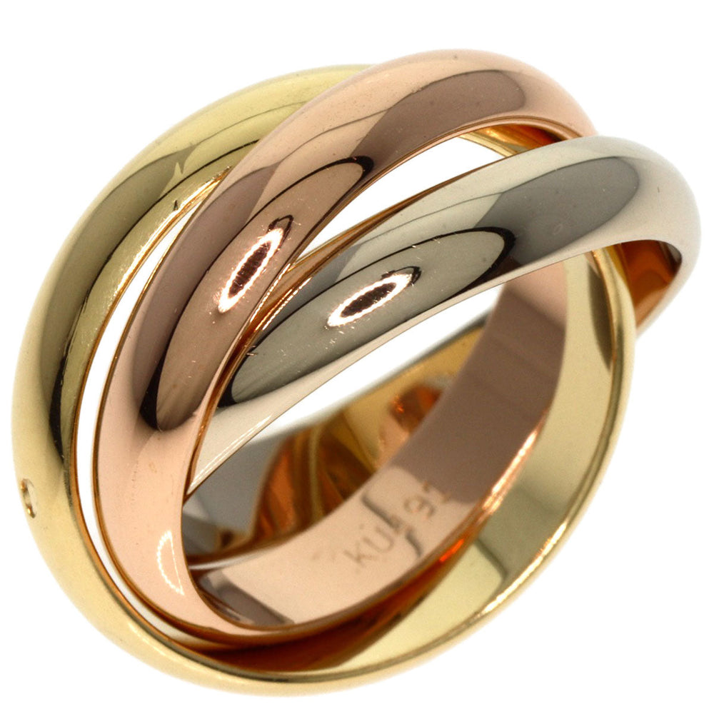 CARTIER Ring K18YG , K18WG , K18PG gold Trinity #49 Women Used Authentic