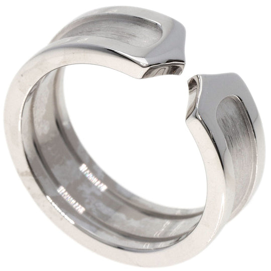 CARTIER Ring K18WG Silver C2 ring # 49 Women Used Authentic