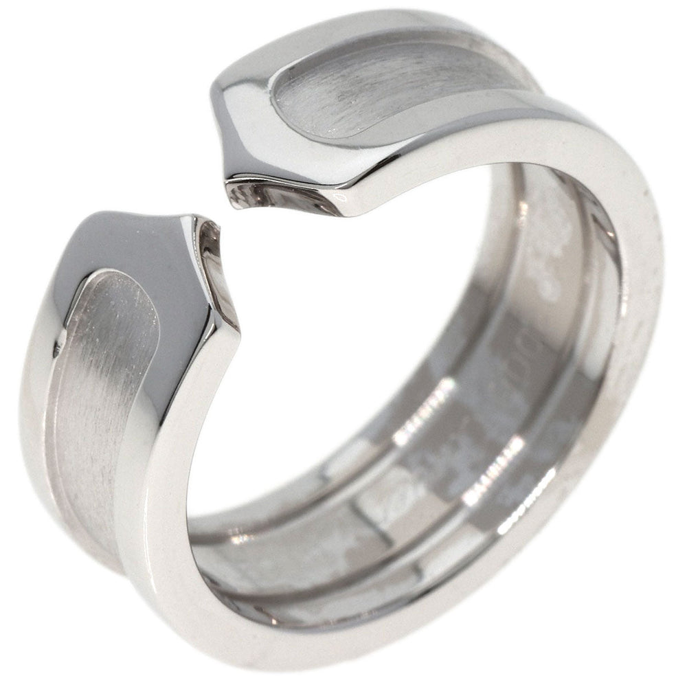 CARTIER Ring K18WG Silver C2 ring # 49 Women Used Authentic