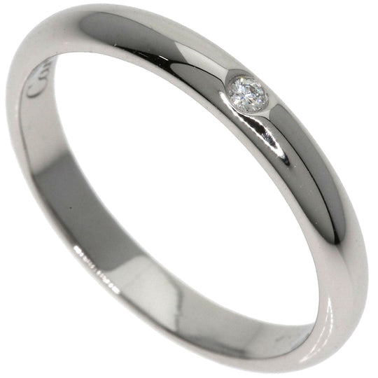 CARTIER Ring PT950 Silver Classic 1P Diamond #47 Women Used Authentic