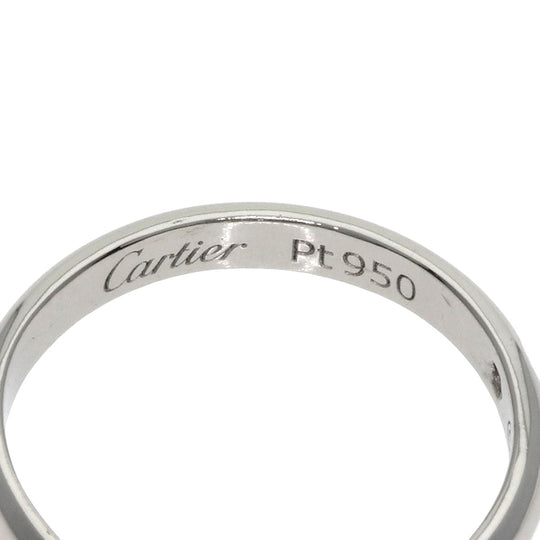 CARTIER Ring PT950 Silver Classic 1P Diamond #47 Women Used Authentic