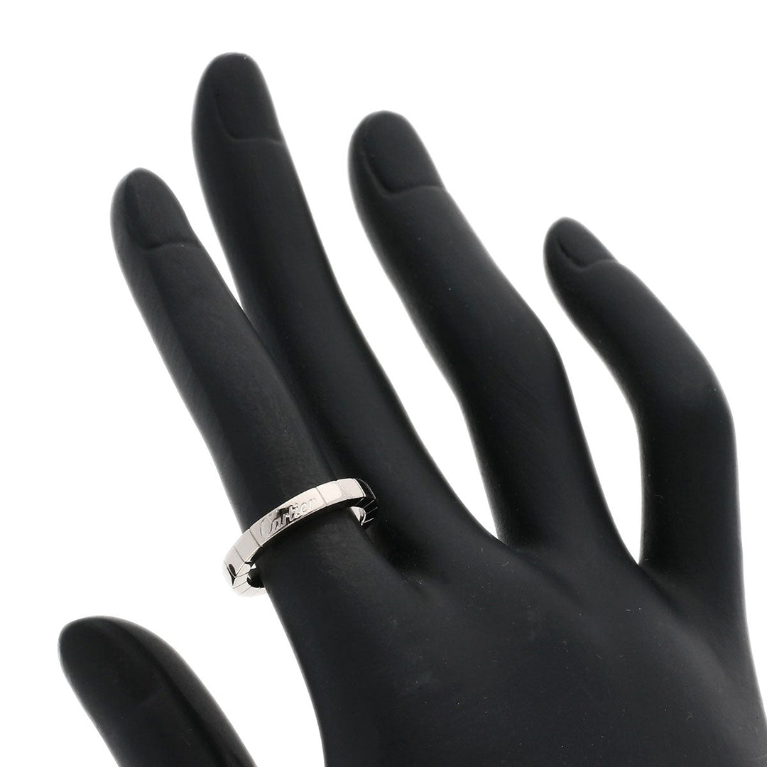 CARTIER Ring K18WG Silver Laniere # 49 Women Used Authentic