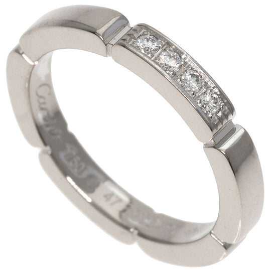 CARTIER Ring K18WG Silver Maillon PANTHERE Diamond #47 Women Used Authentic