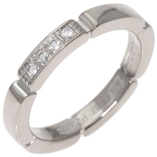 CARTIER Ring K18WG Silver Maillon PANTHERE Diamond #47 Women Used Authentic