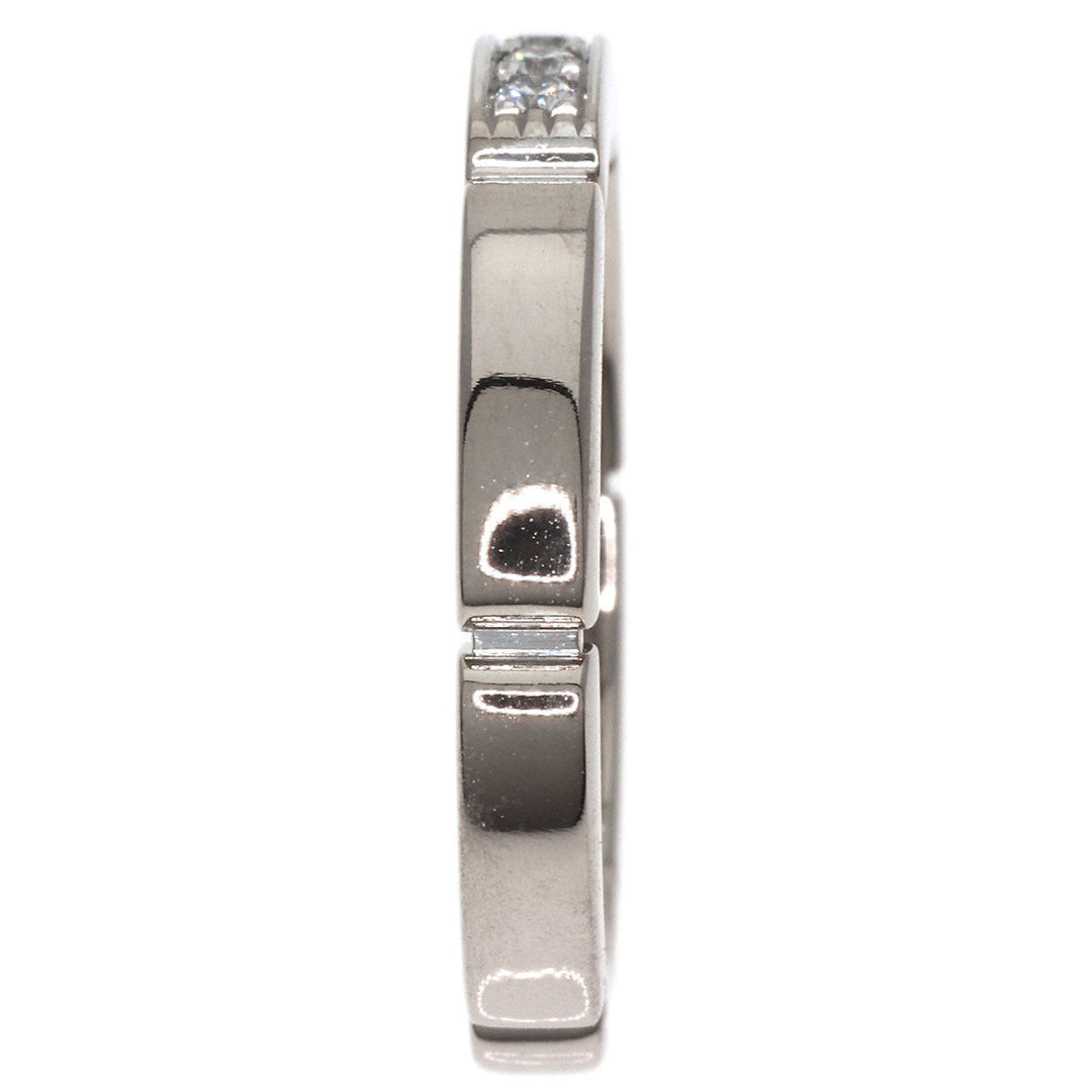 CARTIER Ring K18WG Silver Maillon PANTHERE Diamond #47 Women Used Authentic