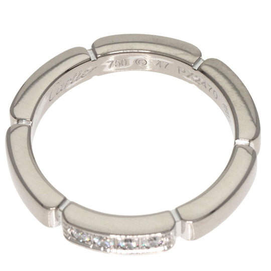 CARTIER Ring K18WG Silver Maillon PANTHERE Diamond #47 Women Used Authentic