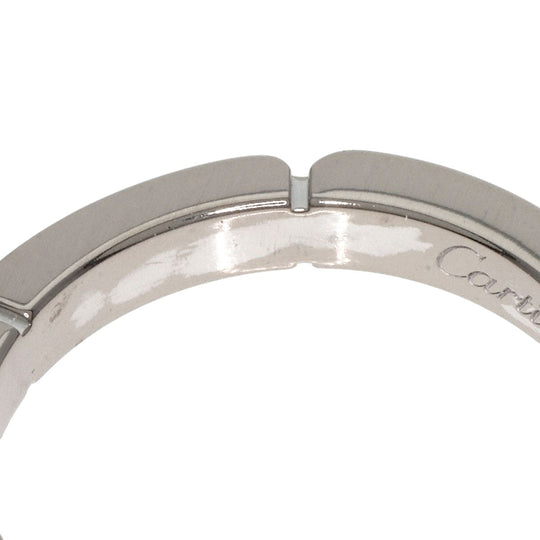 CARTIER Ring K18WG Silver Maillon PANTHERE Diamond #47 Women Used Authentic