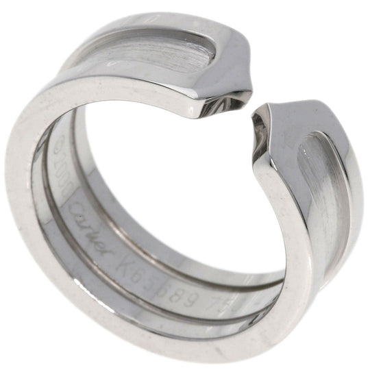 CARTIER Ring K18WG Silver C2 ring # 47 Women Used Authentic